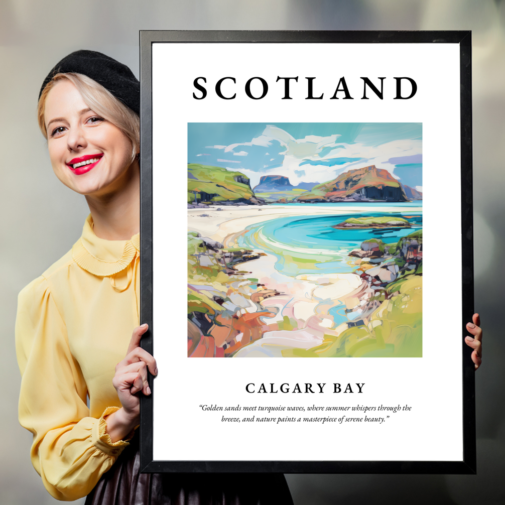 Person holding a poster of Calgary Bay