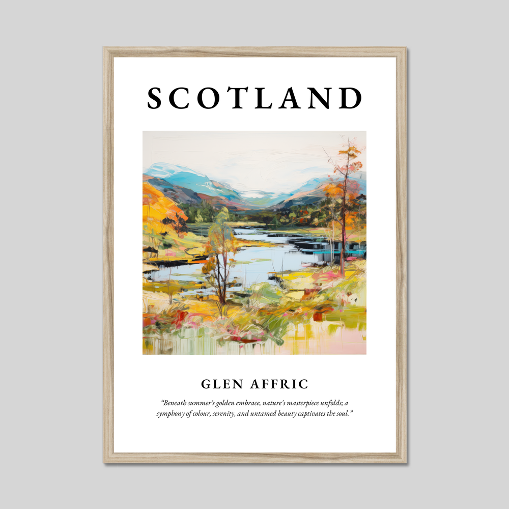 Poster in a natural frame with the word Scotland