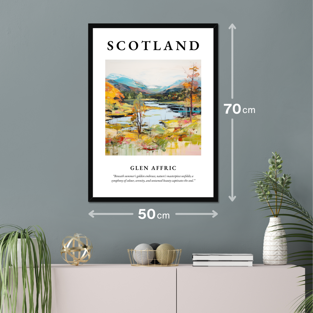 Poster of Glen Affric hanging on a wall