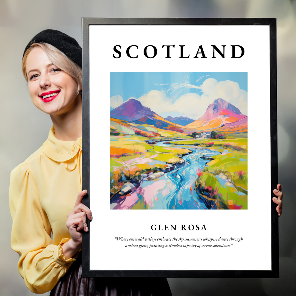 Person holding a poster of Glen Rosa