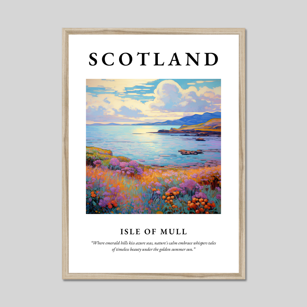 Poster in a natural frame with the word Scotland