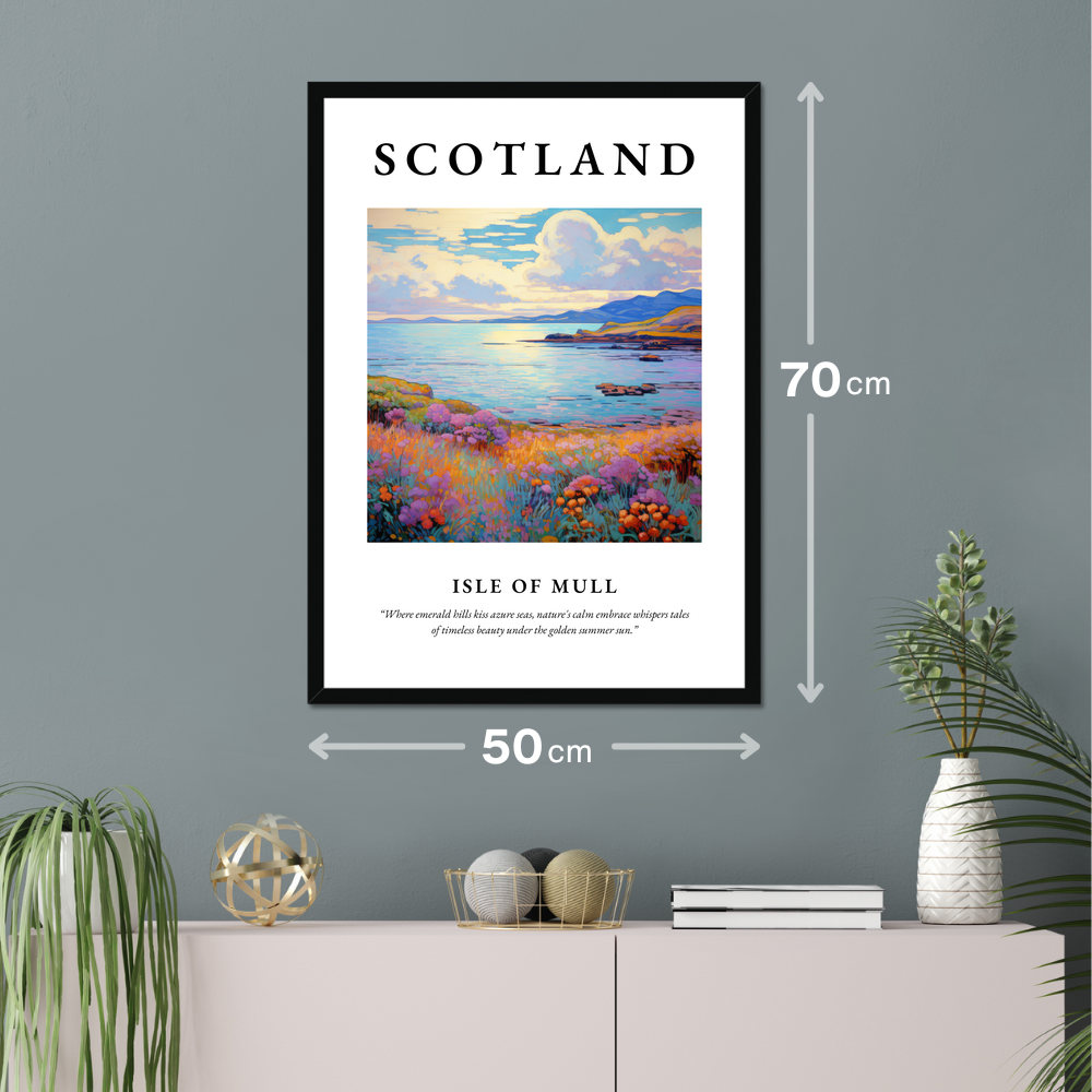 Poster of Isle of Mull hanging on a wall