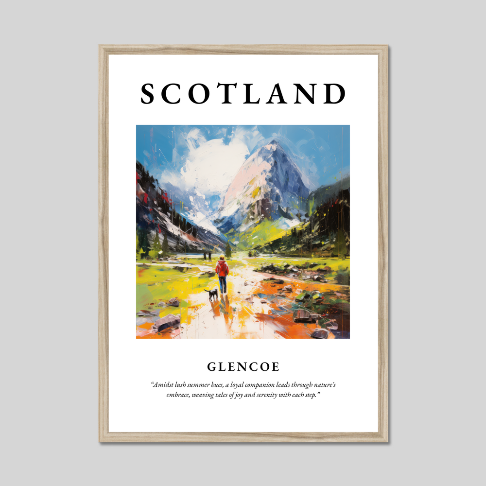 Poster in a natural frame with the word Scotland