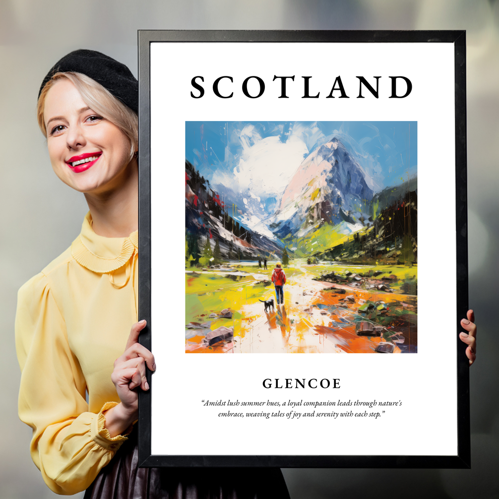 Person holding a poster of Glencoe