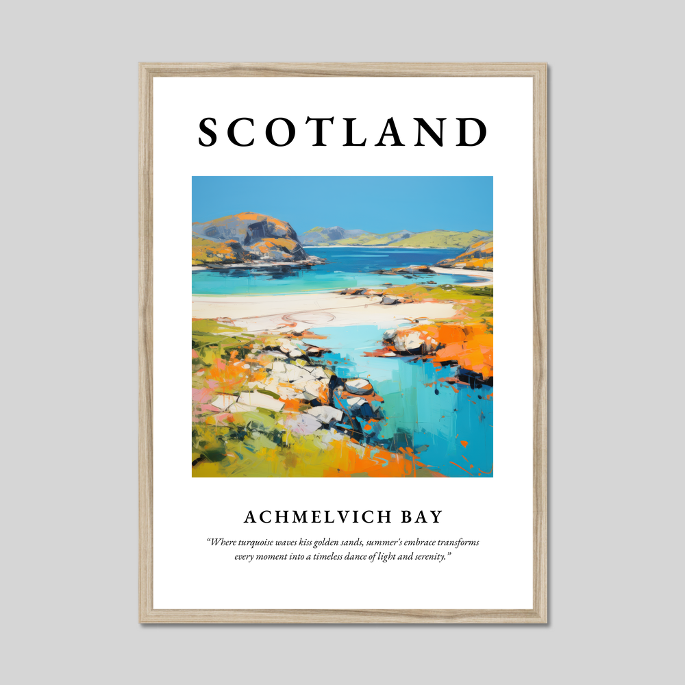 Poster in a natural frame with the word Scotland