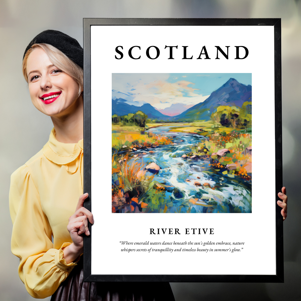 Person holding a poster of River Etive