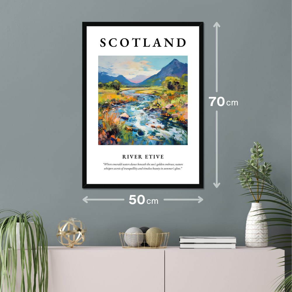 Poster of River Etive hanging on a wall