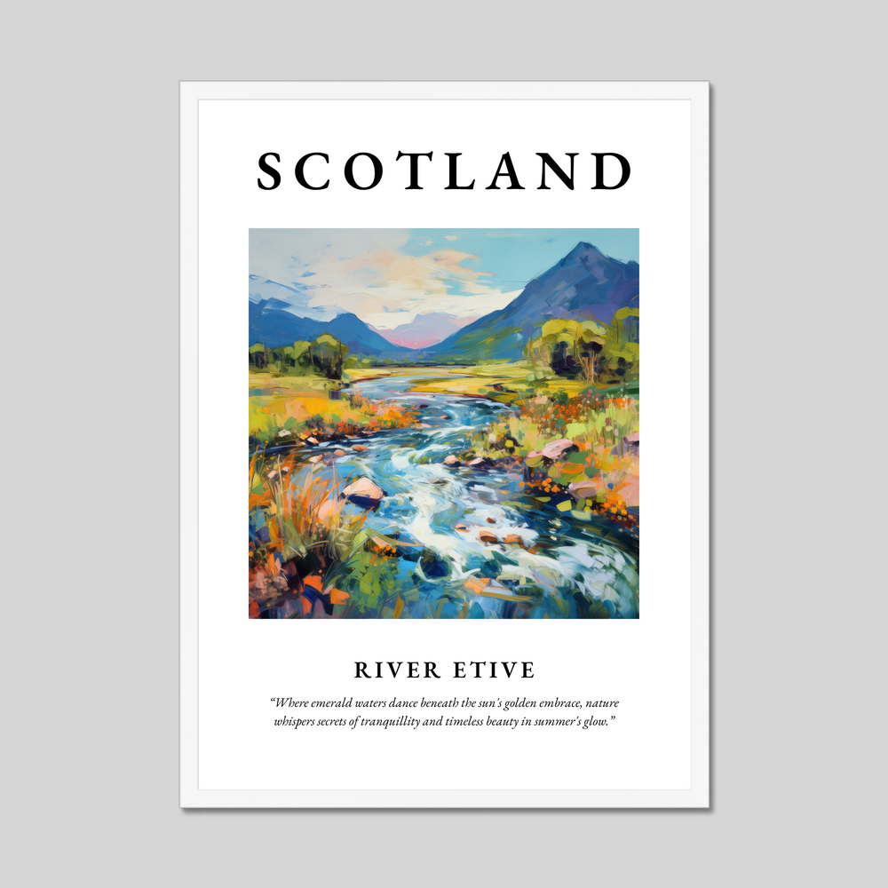 Poster in a white frame with the word Scotland