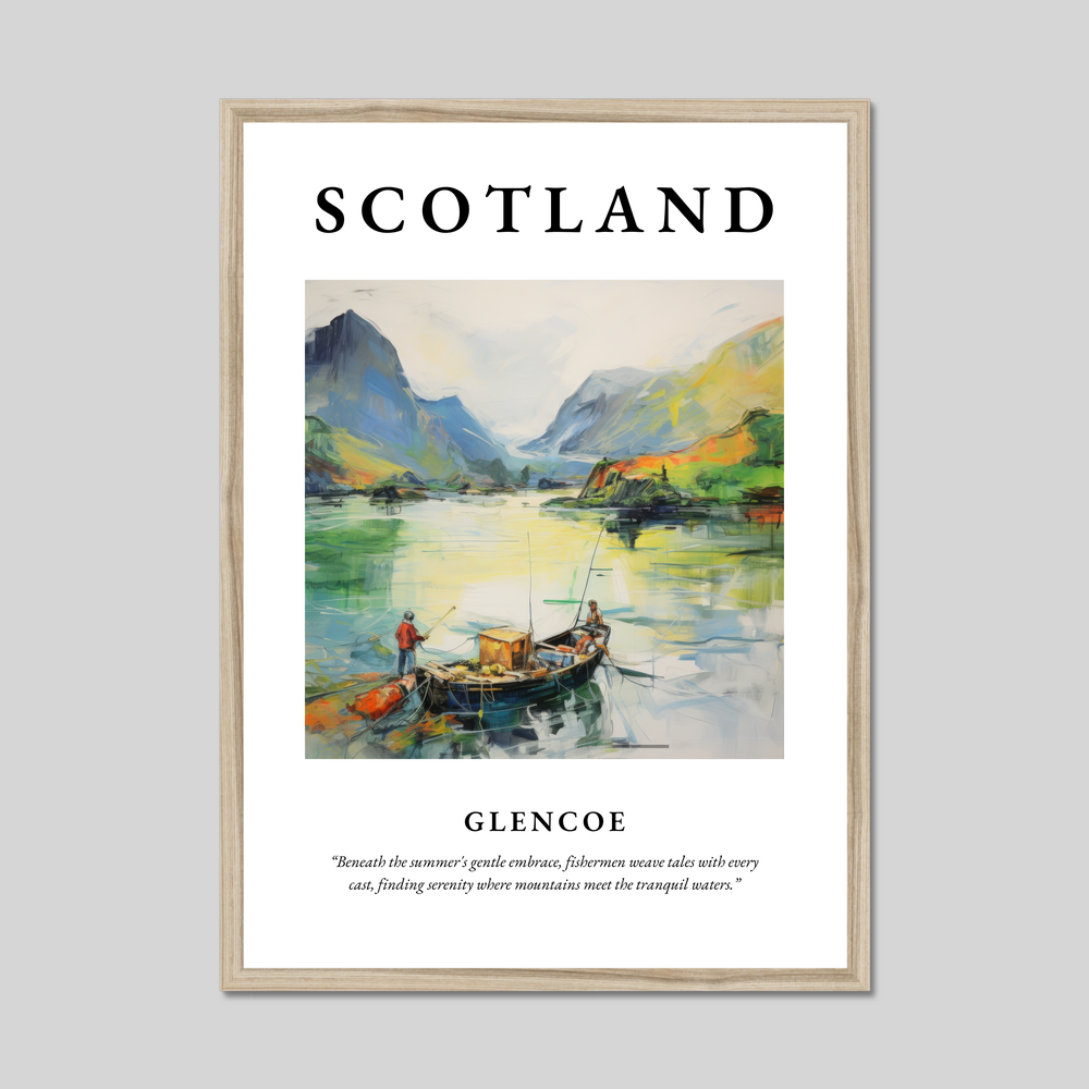 Poster in a natural frame with the word Scotland