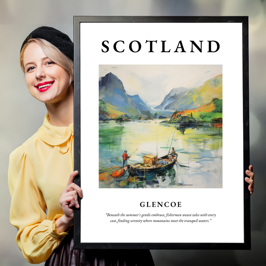 Person holding a poster of Glencoe