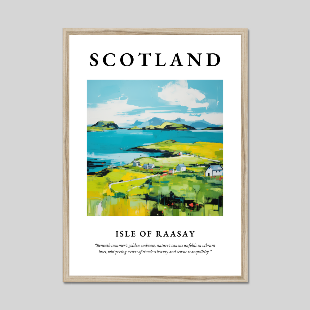 Poster in a natural frame with the word Scotland