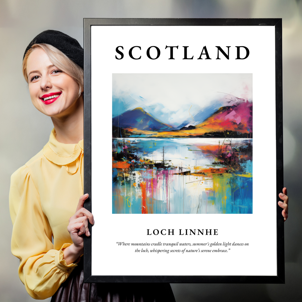 Person holding a poster of Loch Linnhe