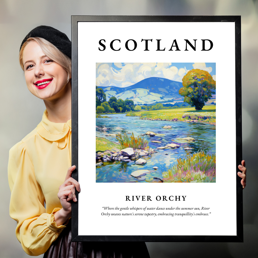 Person holding a poster of River Orchy