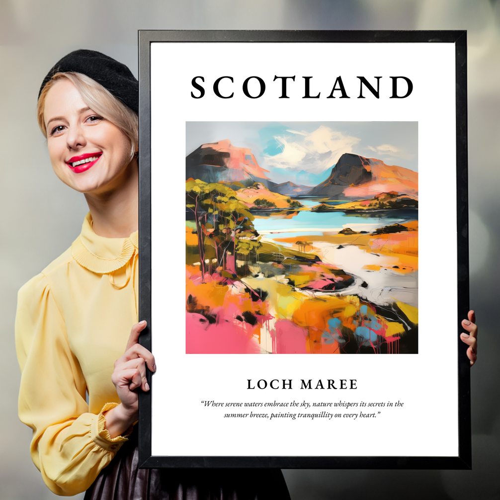 Person holding a poster of Loch Maree