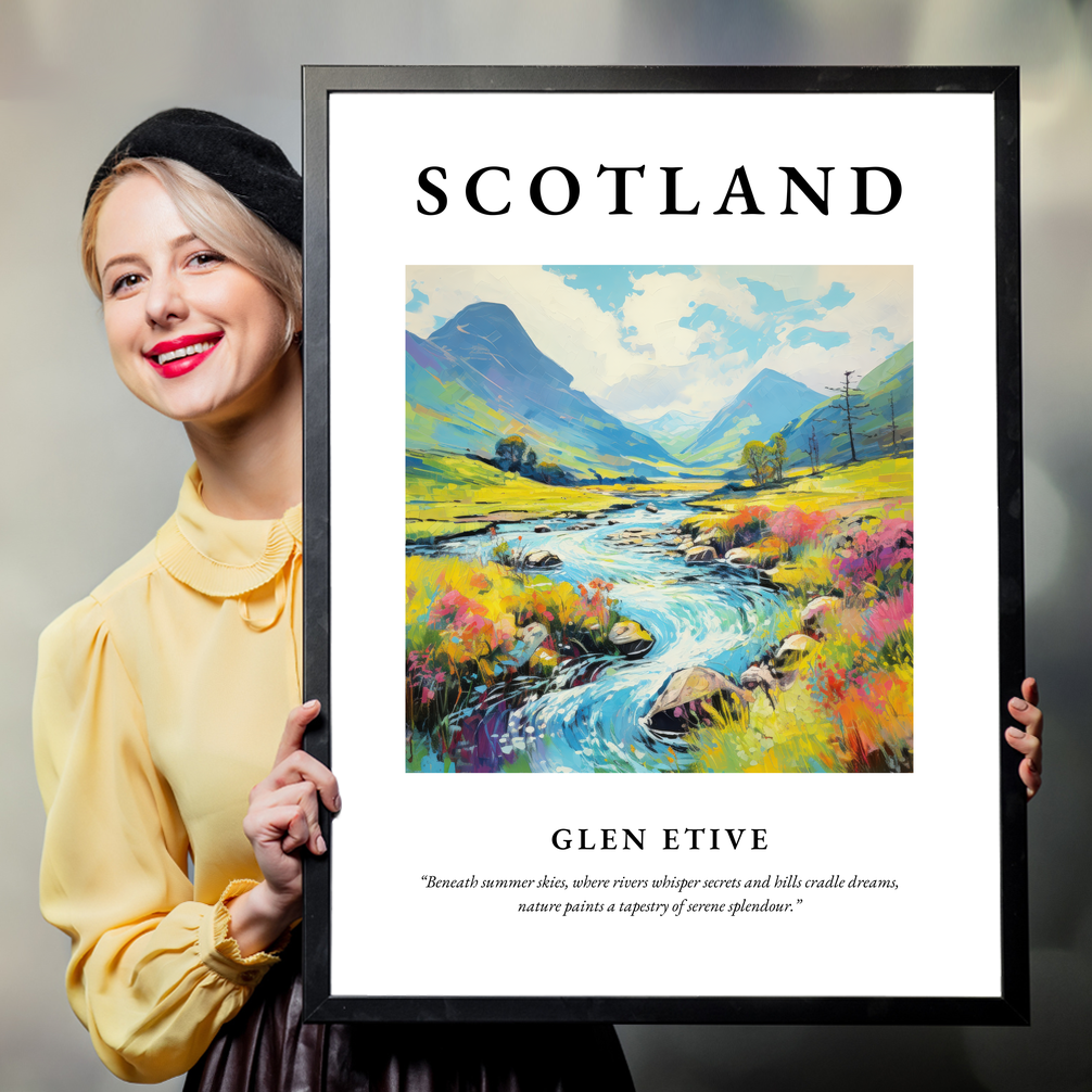 Person holding a poster of Glen Etive