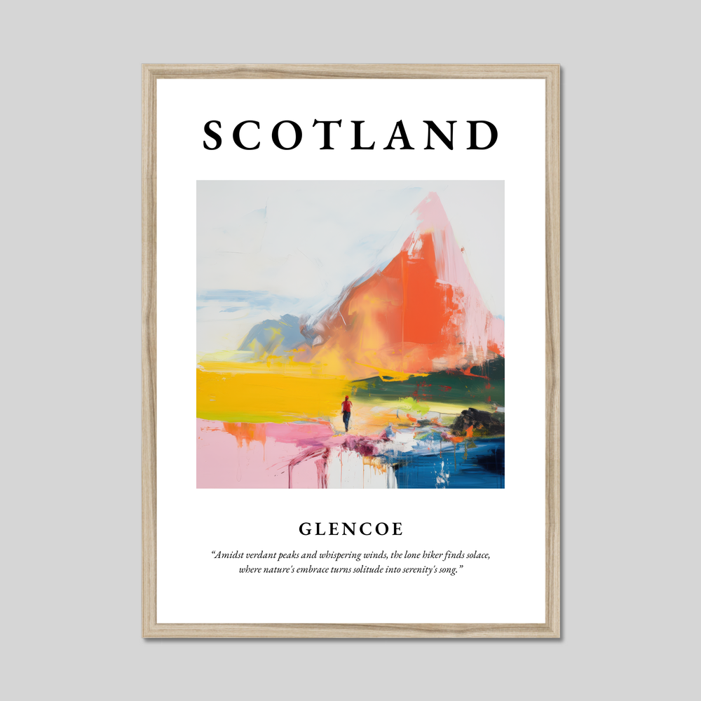 Poster in a natural frame with the word Scotland