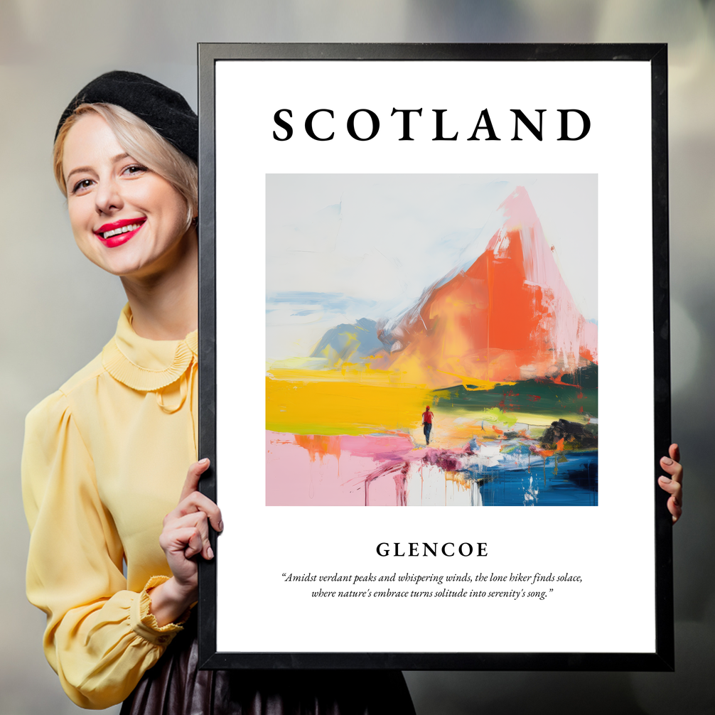 Person holding a poster of Glencoe