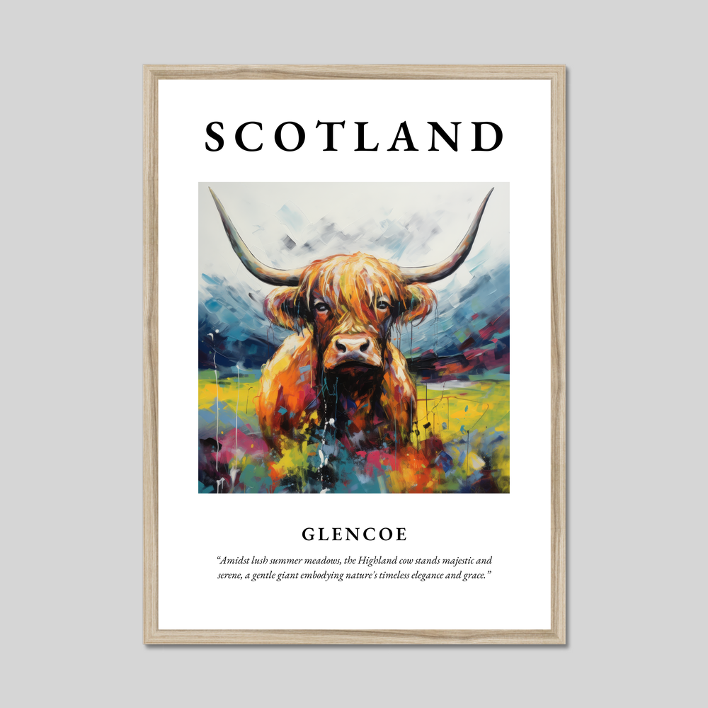 Poster in a natural frame with the word Scotland