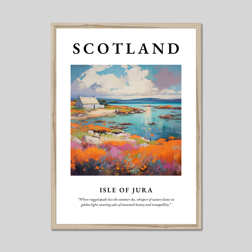 Poster in a natural frame with the word Scotland