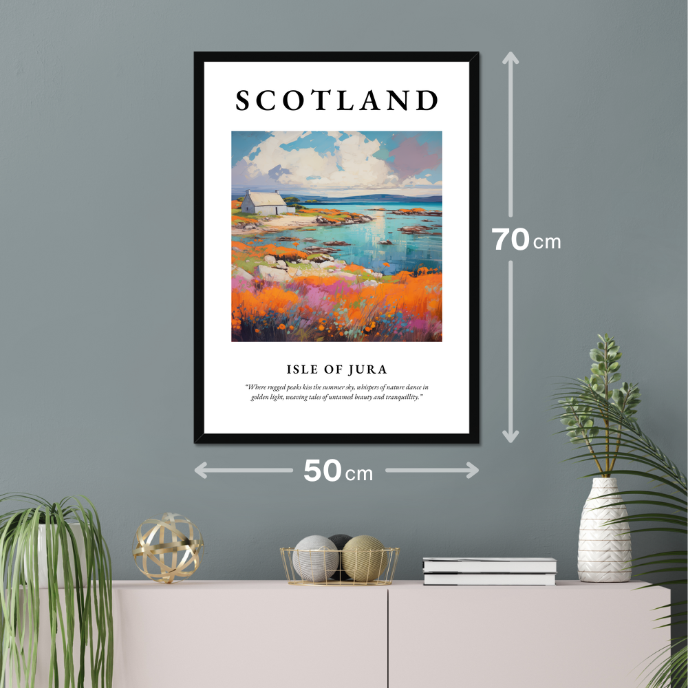 Poster of Isle of Jura hanging on a wall