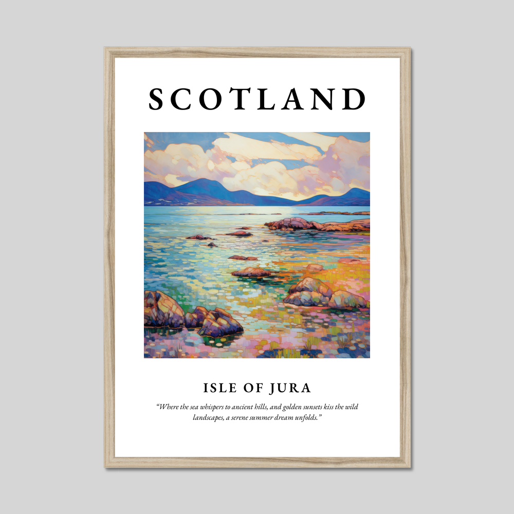 Poster in a natural frame with the word Scotland