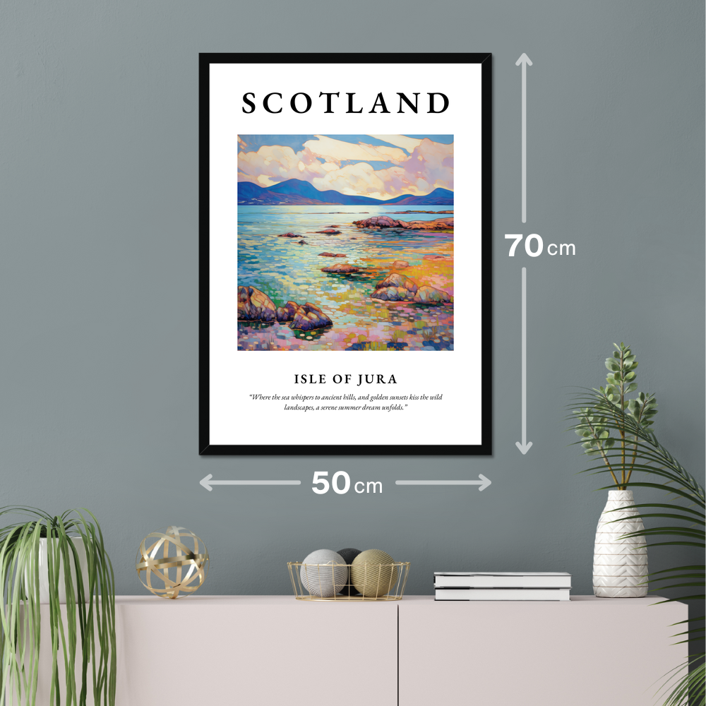 Poster of Isle of Jura hanging on a wall