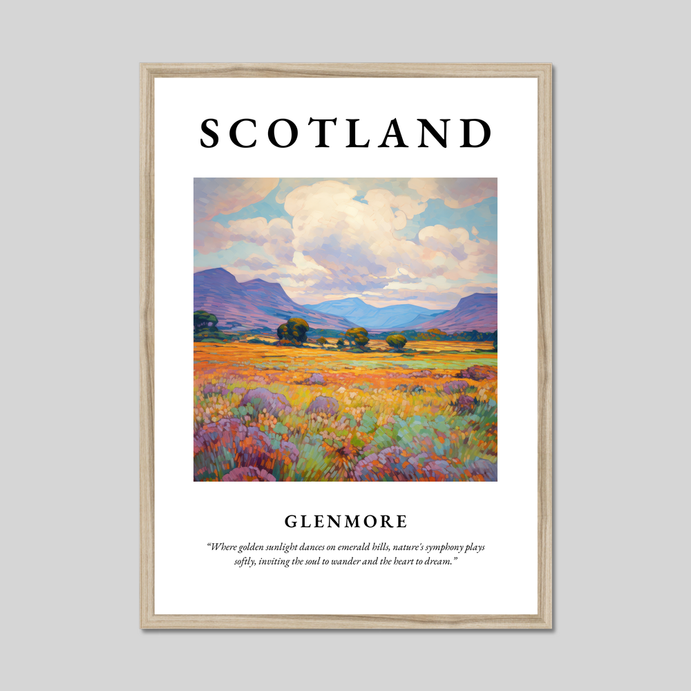 Poster in a natural frame with the word Scotland