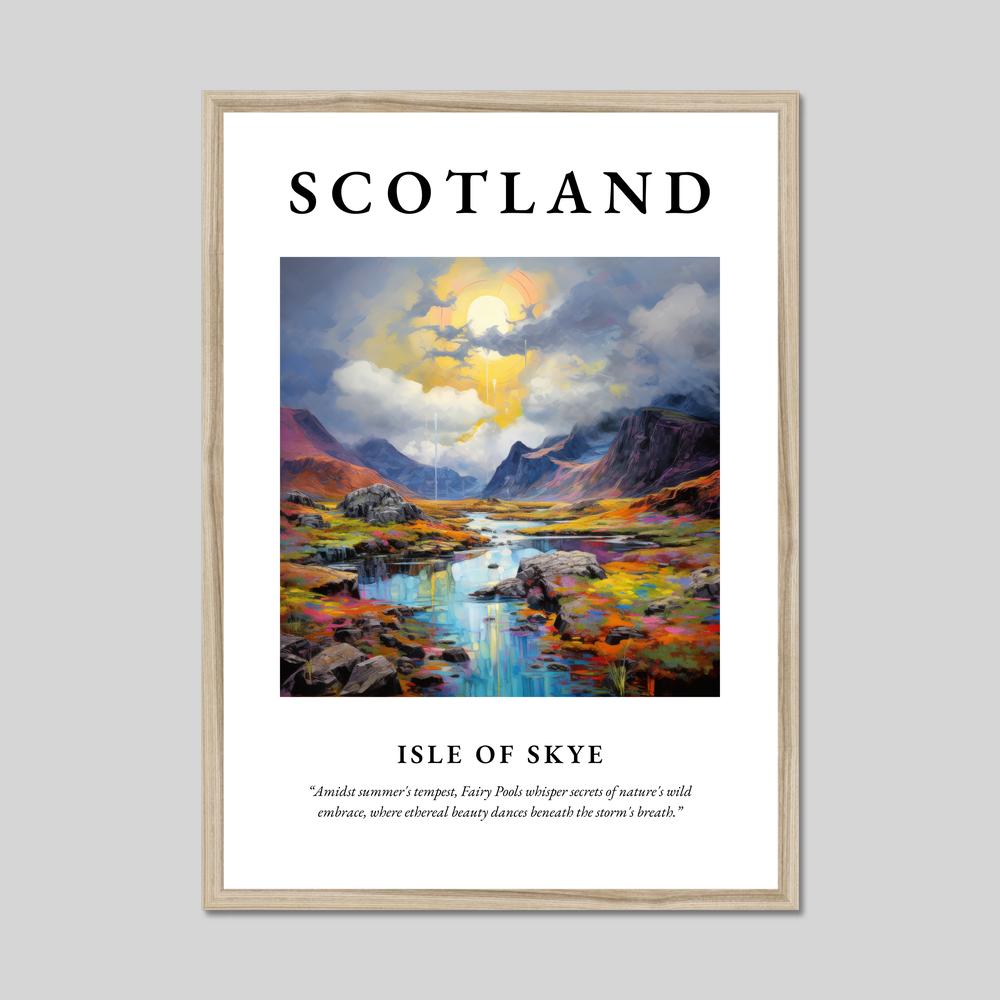 Poster in a natural frame with the word Scotland