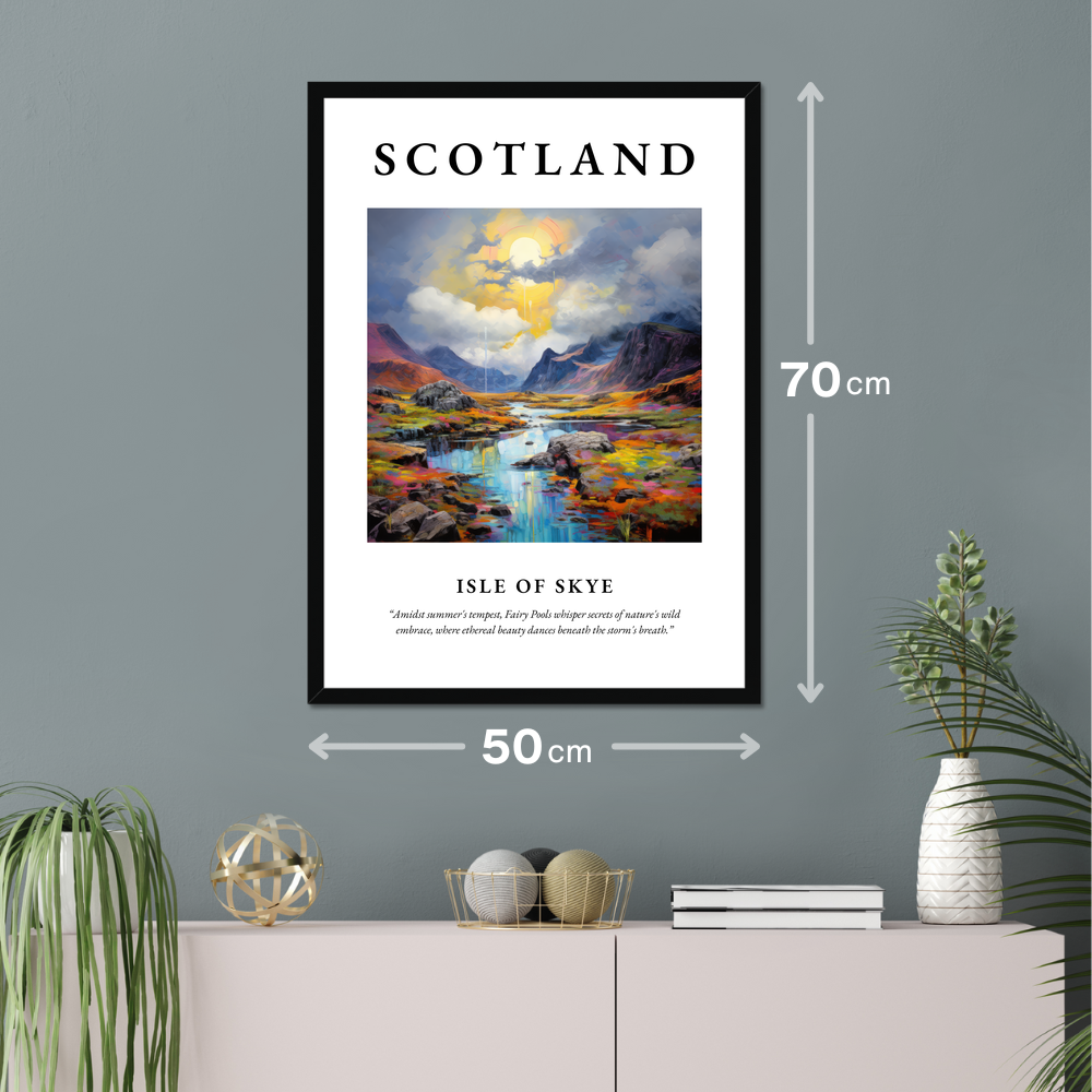 Poster of Isle of Skye hanging on a wall