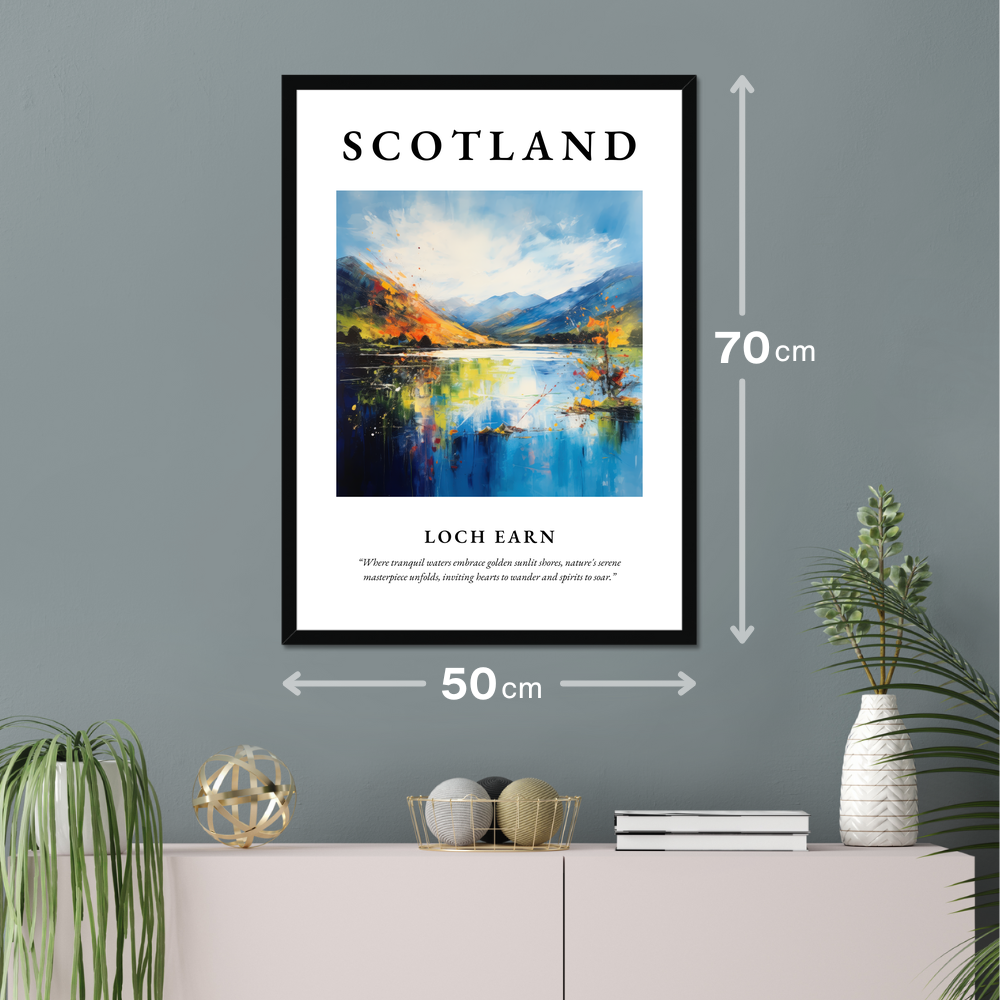 Poster of Loch Earn hanging on a wall