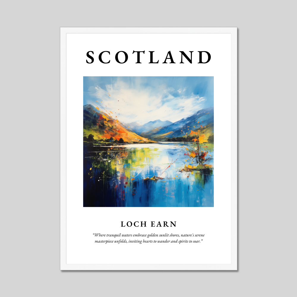 Poster in a white frame with the word Scotland