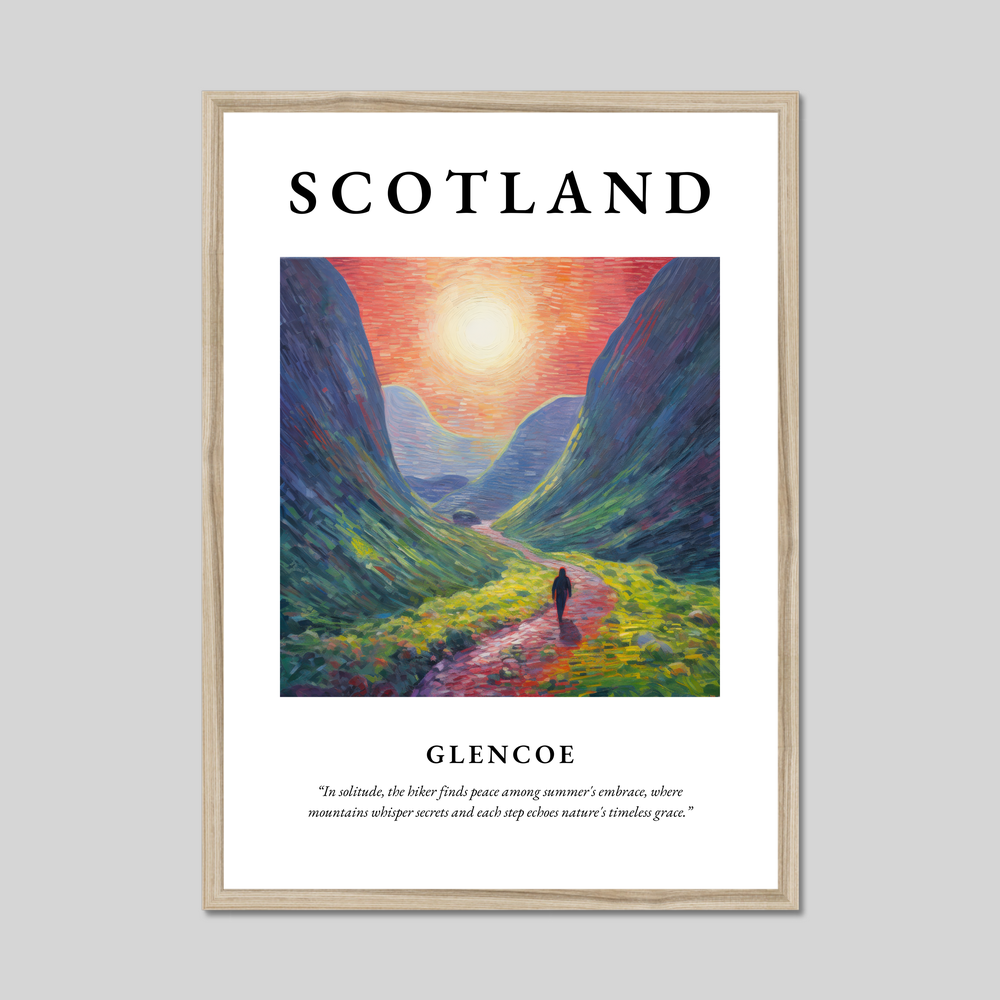 Poster in a natural frame with the word Scotland