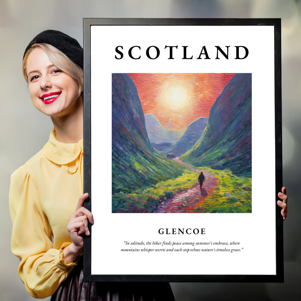 Person holding a poster of Glencoe