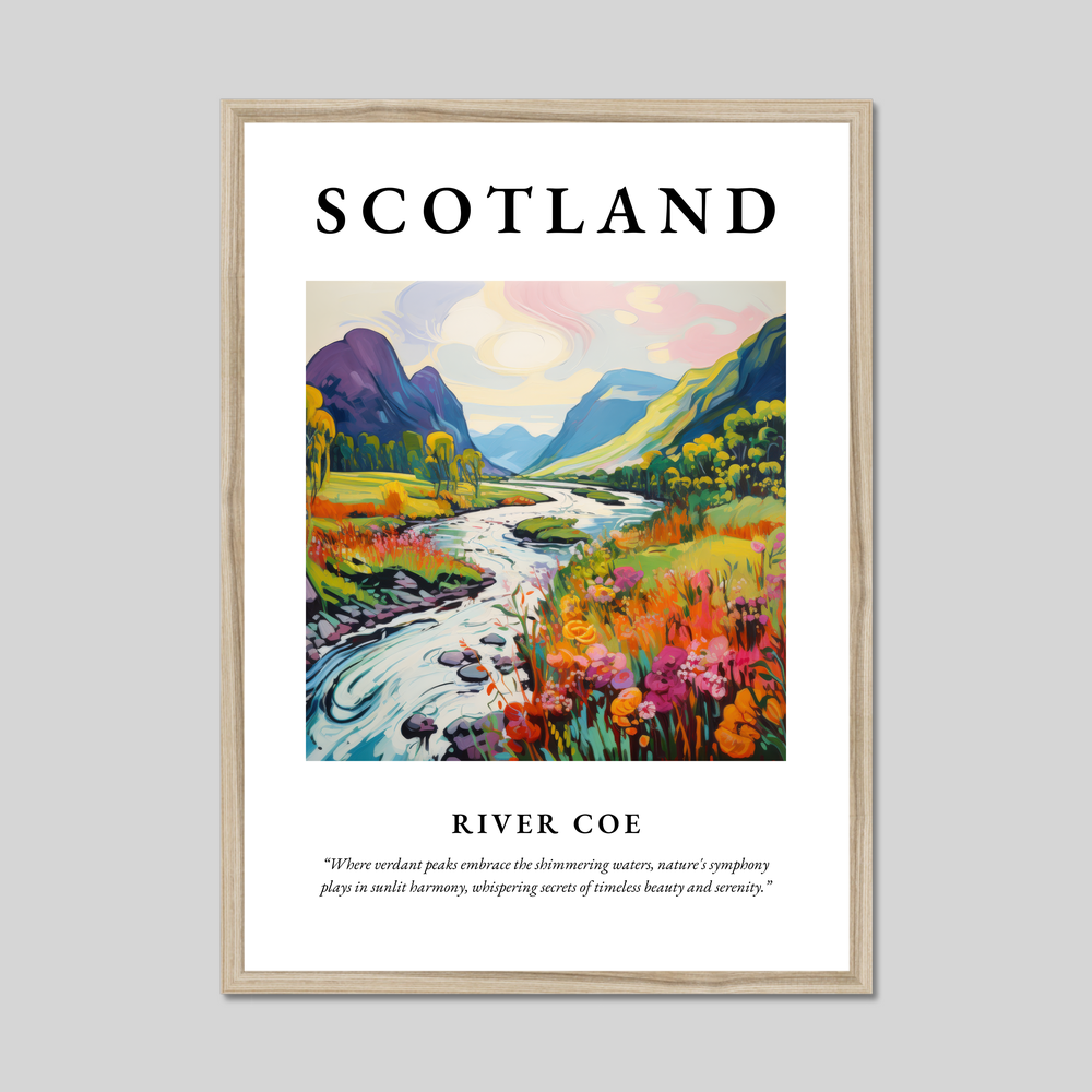 Poster in a natural frame with the word Scotland