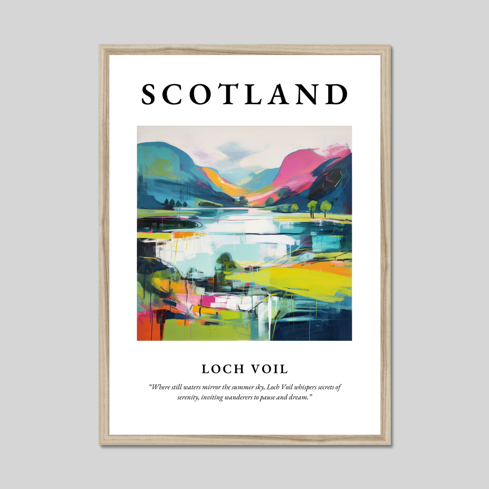 Poster in a natural frame with the word Scotland