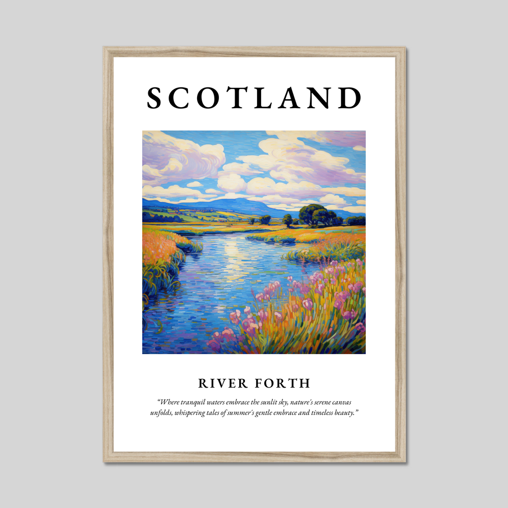 Poster in a natural frame with the word Scotland