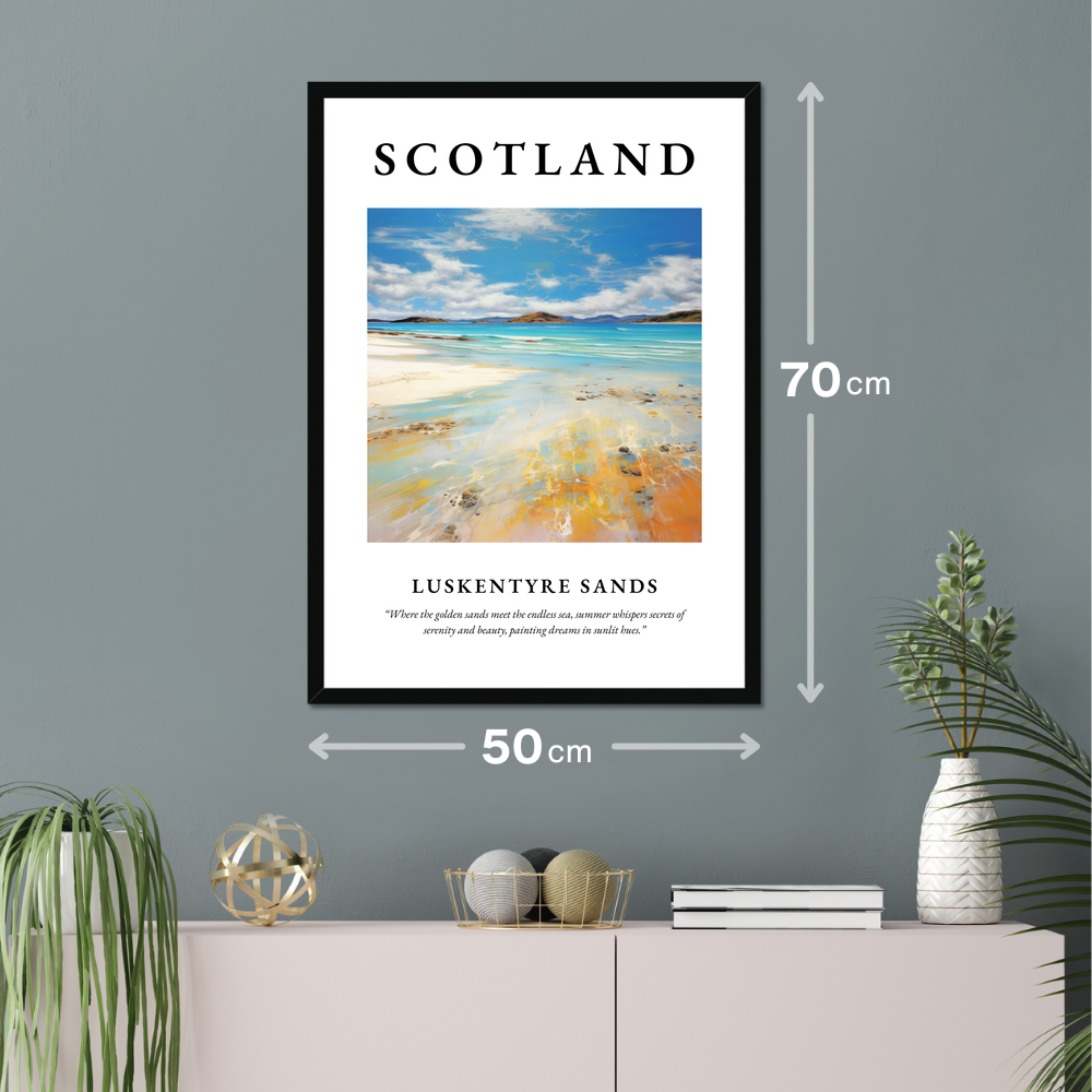 Poster of Luskentyre Sands hanging on a wall