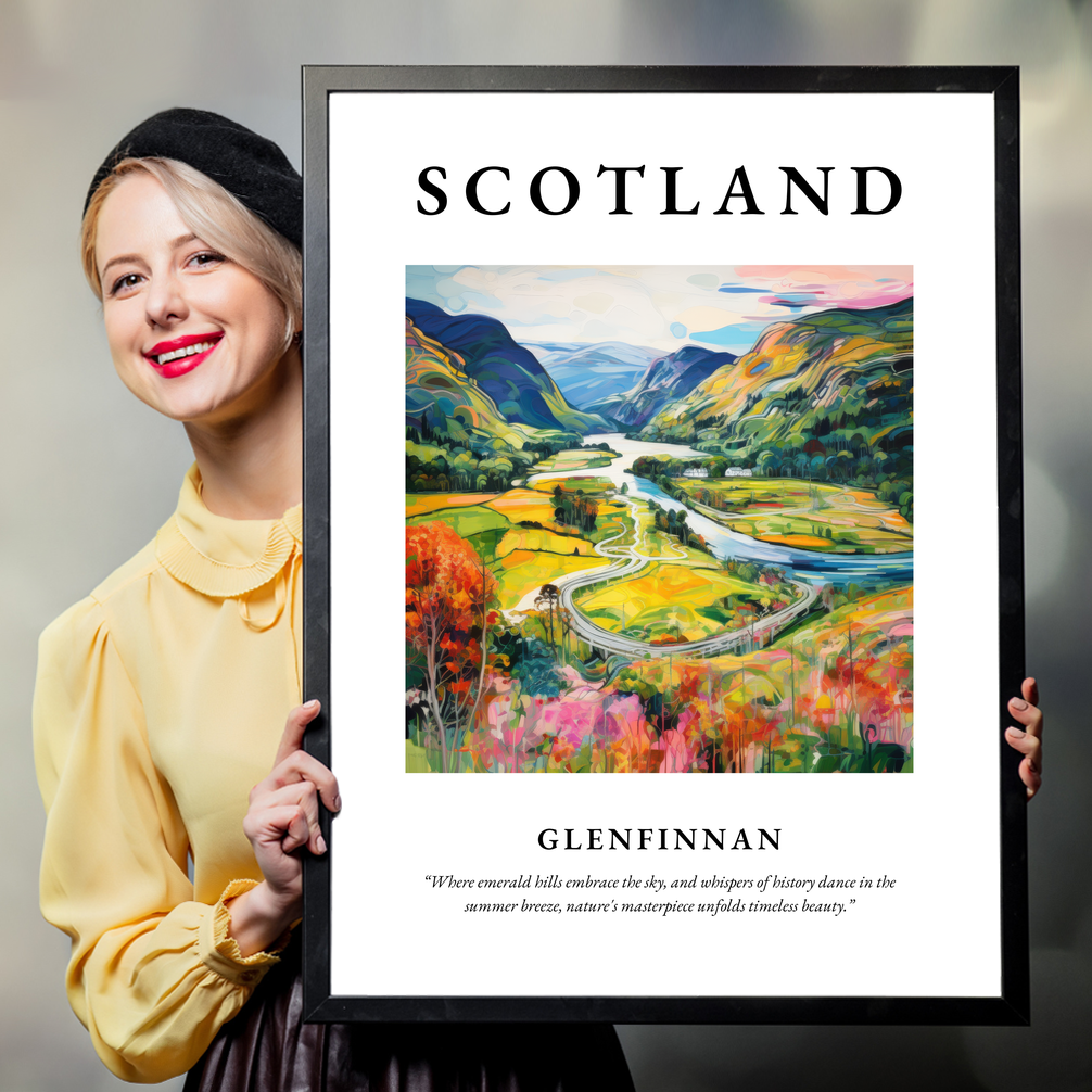 Person holding a poster of Glenfinnan