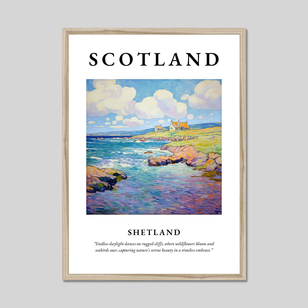 Poster in a natural frame with the word Scotland