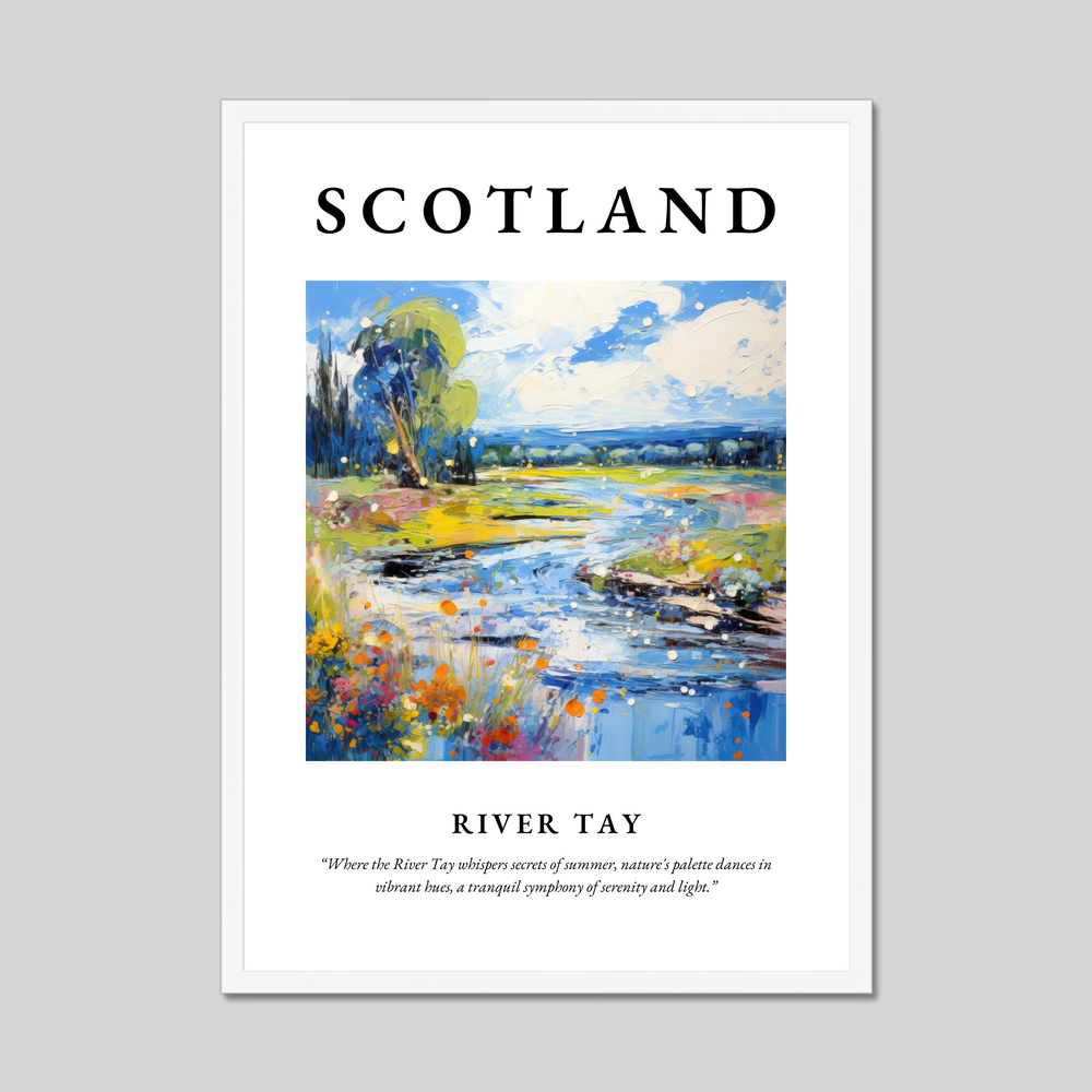 Poster in a white frame with the word Scotland