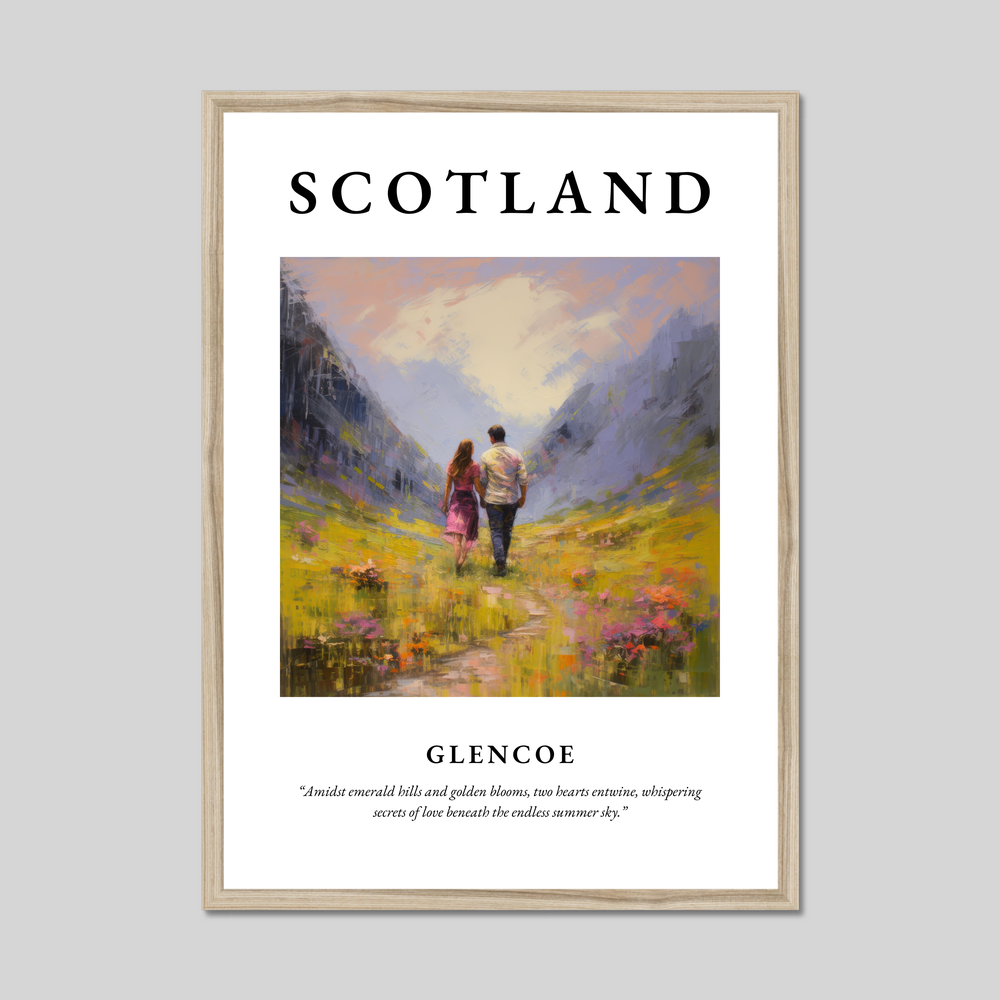 Poster in a natural frame with the word Scotland