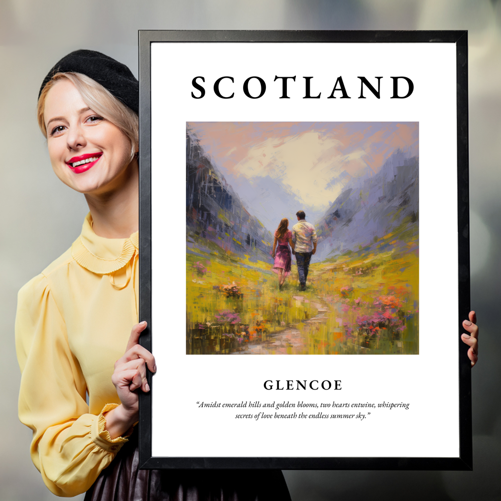 Person holding a poster of Glencoe