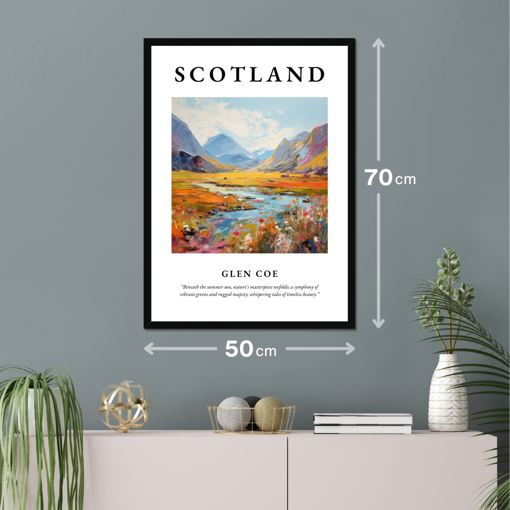 Poster of Glen Coe hanging on a wall