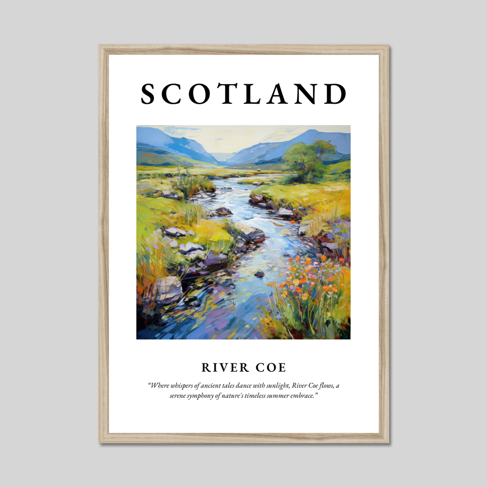 Poster in a natural frame with the word Scotland