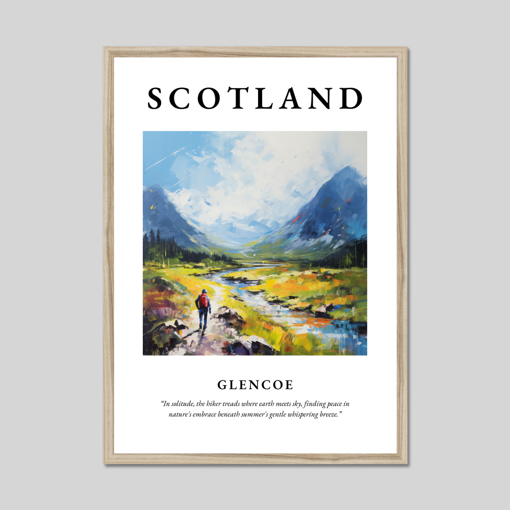 Poster in a natural frame with the word Scotland