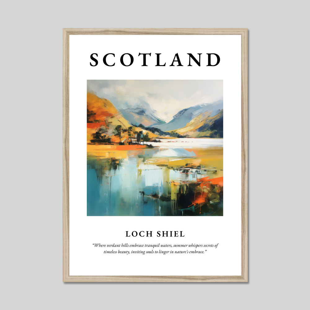 Poster in a natural frame with the word Scotland