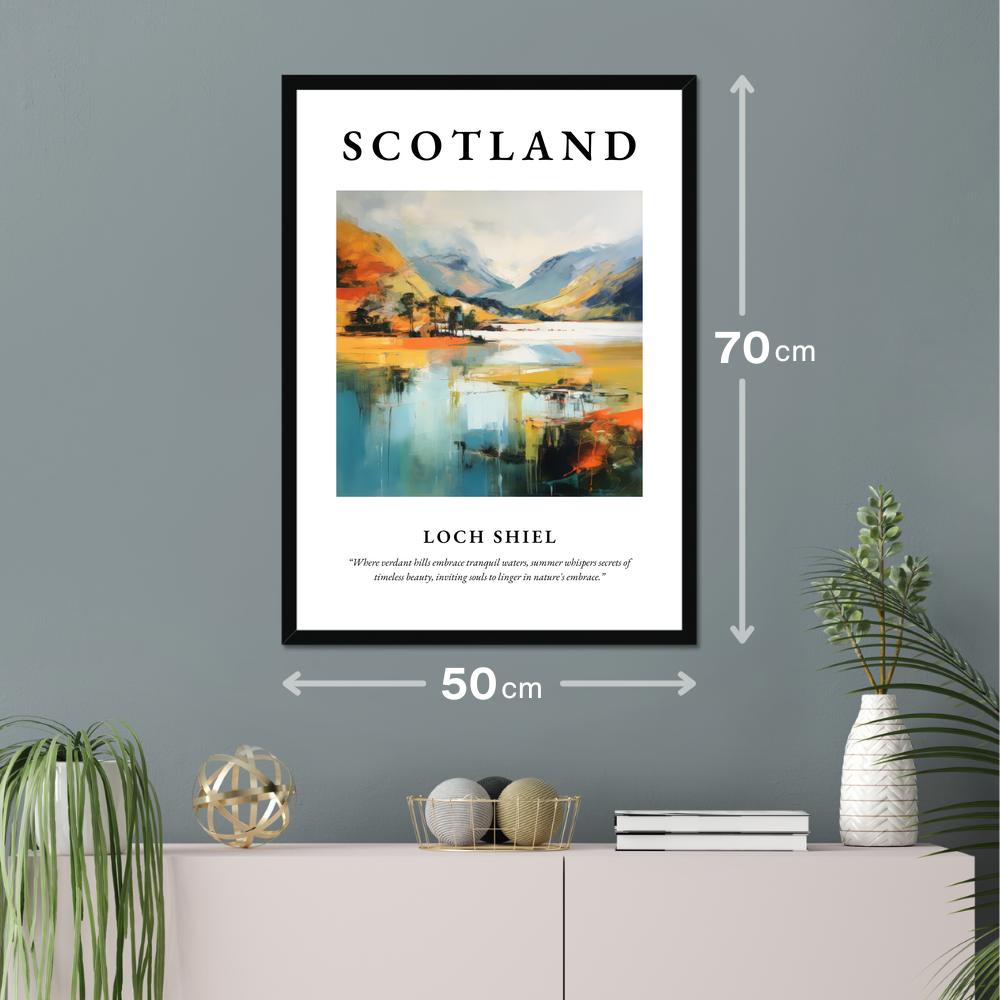 Poster of Loch Shiel hanging on a wall