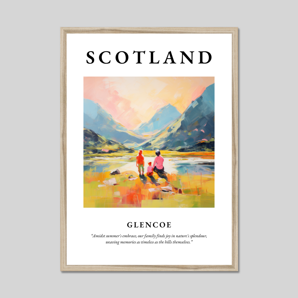 Poster in a natural frame with the word Scotland