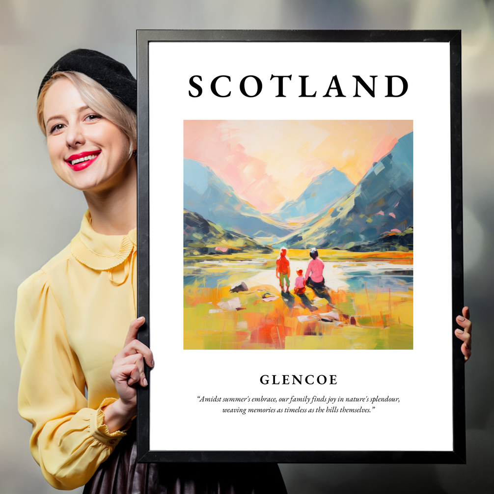 Person holding a poster of Glencoe