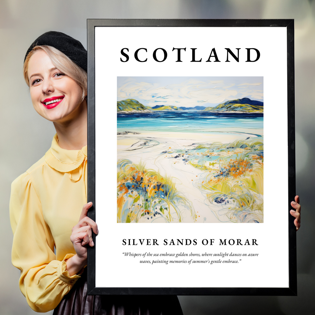 Person holding a poster of Silver Sands of Morar